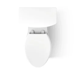 Tall two-piece elongated toilet with skirted trapway, 1.28 gpf