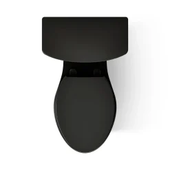 Tall two-piece elongated toilet with skirted trapway, 1.28 gpf