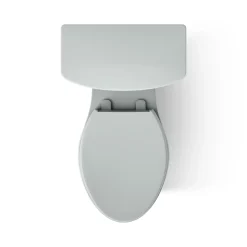 Tall two-piece elongated toilet with skirted trapway, 1.28 gpf
