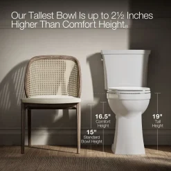 Tall two-piece elongated toilet, 1.28 gpf