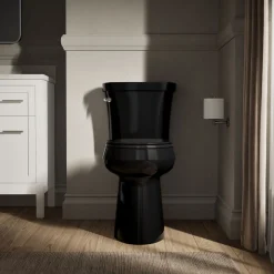 Tall two-piece round-front toilet, 1.28 gpf
