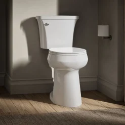 Tall two-piece round-front toilet, 1.28 gpf