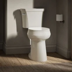 Tall two-piece round-front toilet, 1.28 gpf