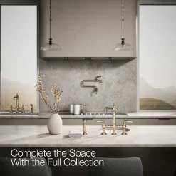 Three-hole bridge bar sink faucet with side sprayer