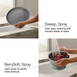 Three-hole bridge kitchen sink faucet with side sprayer