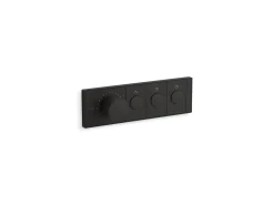 Three-outlet recessed mechanical thermostatic valve control
