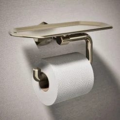 Toilet paper holder with tray