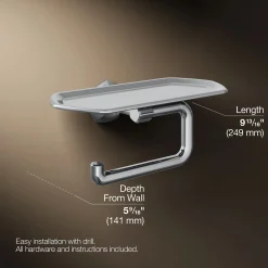 Toilet paper holder with tray