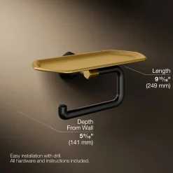 Toilet paper holder with tray
