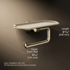 Toilet paper holder with tray