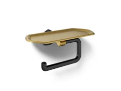 Toilet paper holder with tray
