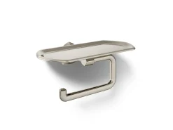 Toilet paper holder with tray