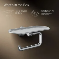 Toilet paper holder with tray