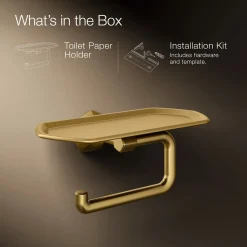Toilet paper holder with tray