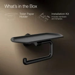 Toilet paper holder with tray