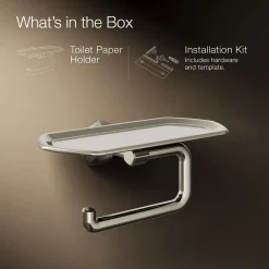 Toilet paper holder with tray