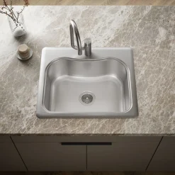 25" top-mount single-bowl kitchen sink