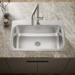 33" top-mount single-bowl kitchen sink