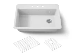 33" top-mount single-bowl kitchen sink