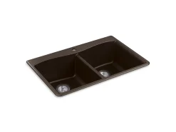 33" top-/undermount double-bowl kitchen sink