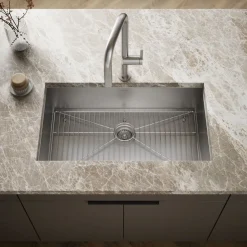 33" top-/undermount single-bowl kitchen sink