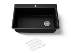 33" top-/undermount single-bowl kitchen sink
