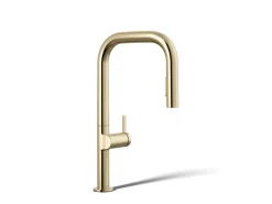 Touchless pull-down kitchen sink faucet with two-function sprayhead