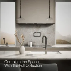 Touchless pull-down kitchen sink faucet with two-function sprayhead