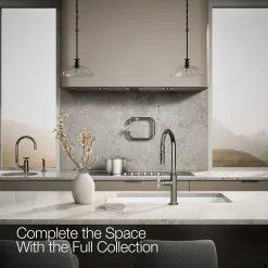 Touchless pull-down kitchen sink faucet with two-function sprayhead
