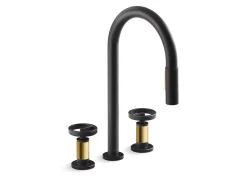 Touchless pull-down kitchen sink faucet with two-function sprayhead