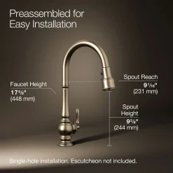Touchless pull-down kitchen sink faucet with three-function sprayhead