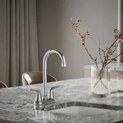 Two-handle bar sink faucet