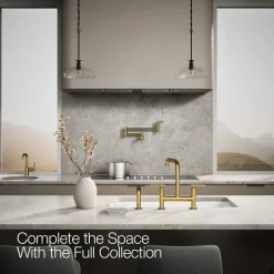 Two-hole bridge kitchen sink faucet with side sprayer