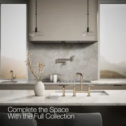 Two-hole bridge kitchen sink faucet with side sprayer