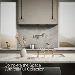 Two-hole bridge kitchen sink faucet with side sprayer