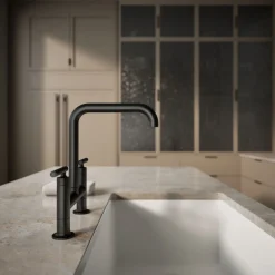 Two-hole bridge kitchen sink faucet