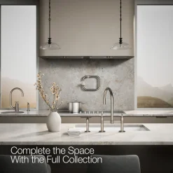 Two-hole bridge kitchen sink faucet with side sprayer