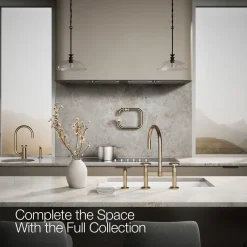 Two-hole bridge kitchen sink faucet with side sprayer