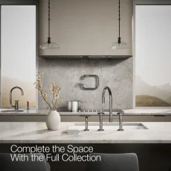 Two-hole bridge kitchen sink faucet with side sprayer