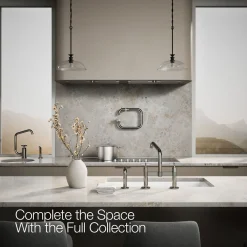 Two-hole bridge kitchen sink faucet with side sprayer