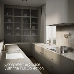 Two-hole wall-mount bridge kitchen sink faucet