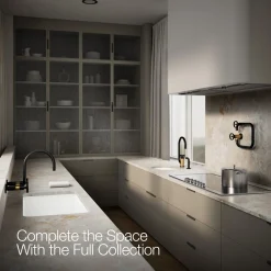 Two-hole wall-mount bridge kitchen sink faucet