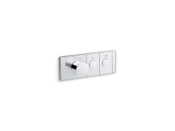 Two-outlet recessed mechanical thermostatic valve control