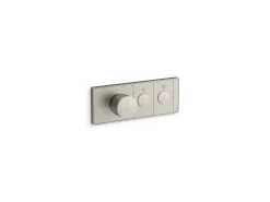 Two-outlet recessed mechanical thermostatic valve control
