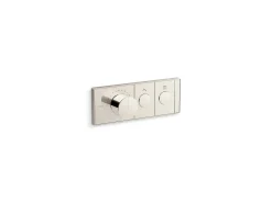 Two-outlet recessed mechanical thermostatic valve control