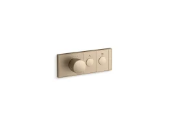 Two-outlet recessed mechanical thermostatic valve control