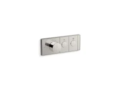 Two-outlet recessed mechanical thermostatic valve control