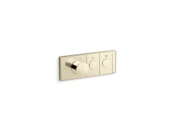 Two-outlet recessed mechanical thermostatic valve control