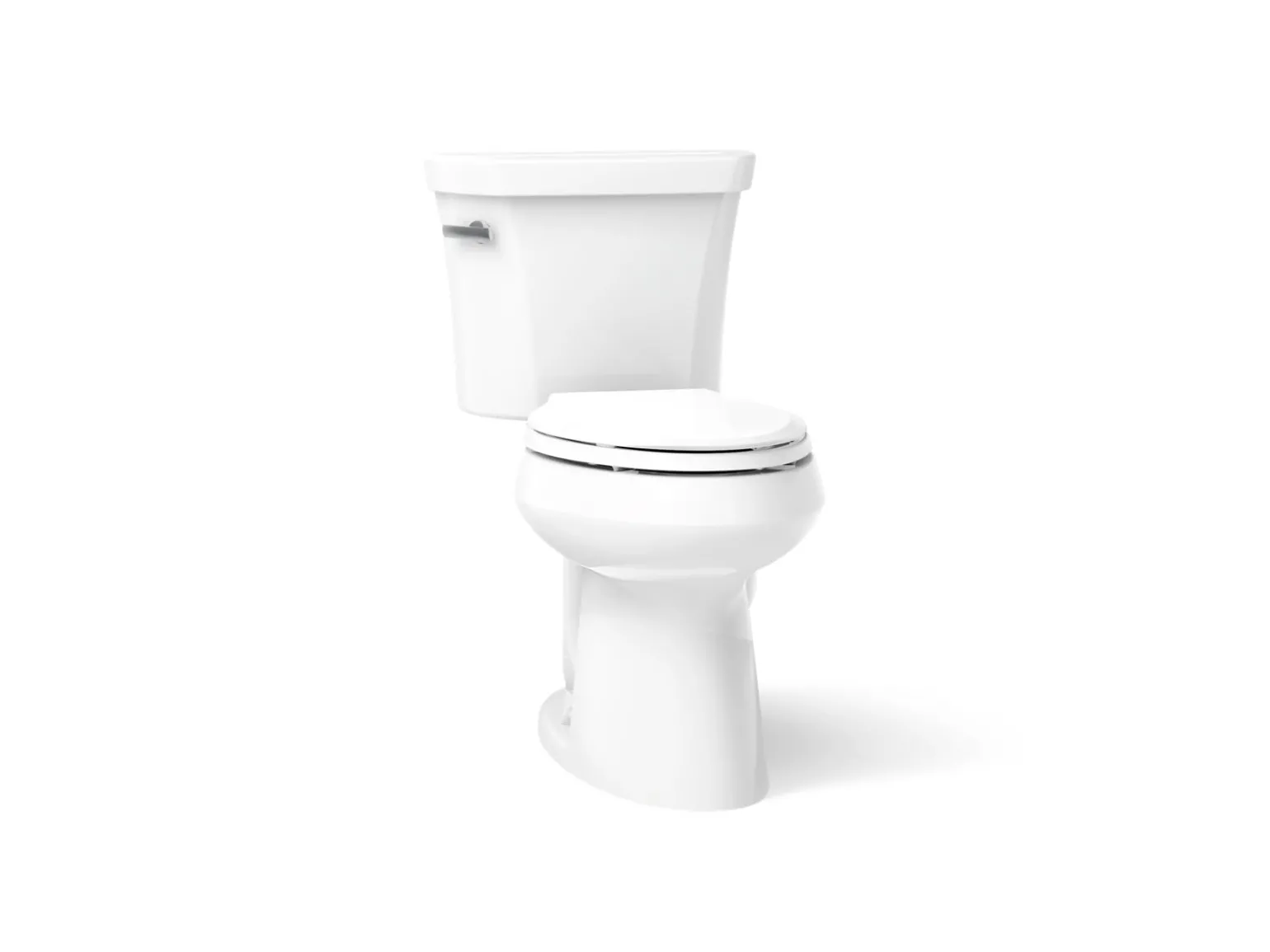 Two-piece elongated comfort height toilet, 1.28 gpf