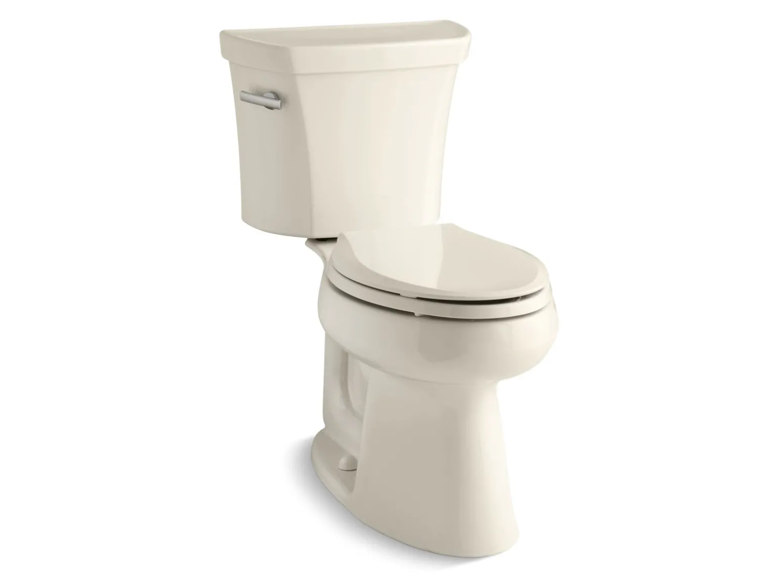 Two-piece elongated comfort height toilet, 1.28 gpf